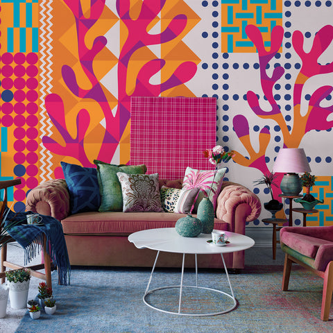 Carta da Parati Coralli Pop - soggiorno
