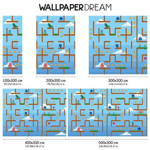 Carta da parati Retro game dimensioni