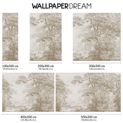 Carta da parati Foresta incisa