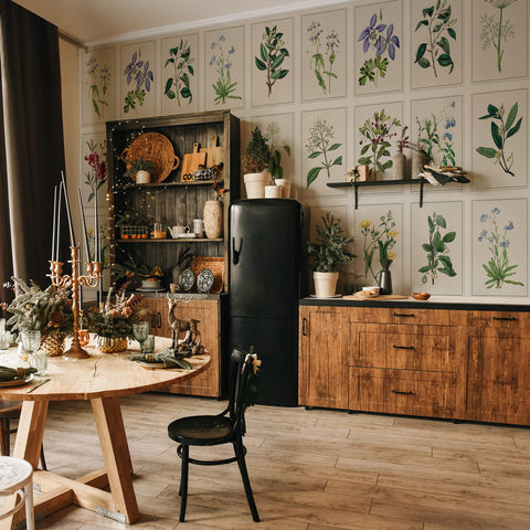 Carta da parati Tavole botaniche - per sala da pranzo