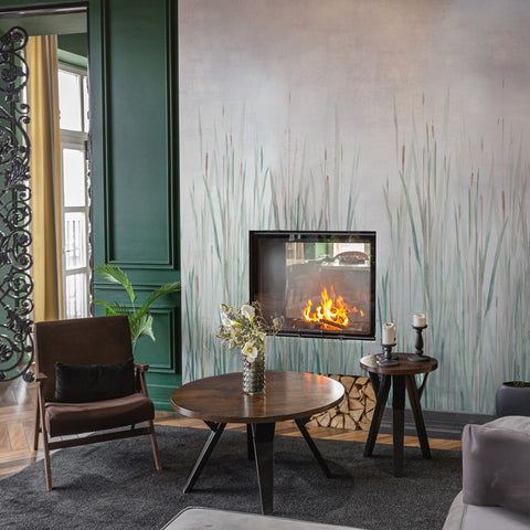 Carta da parati in Fibra di Vetro Fili d'erba - soggiorno