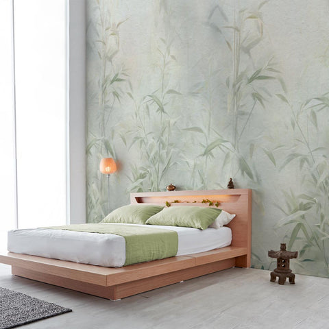 Carta da parati in Fibra di Vetro Germogli di bamboo - per camera da letto