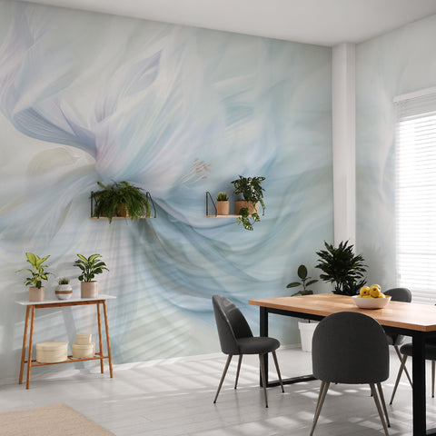 Carta da parati Spirale floreale - sala da pranzo, soggiorno