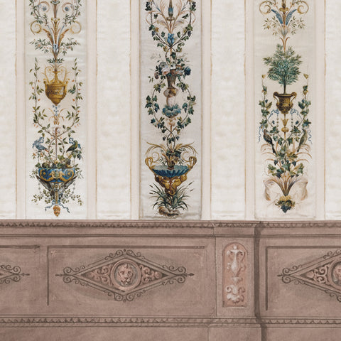 Carta da parati in Fibra di Vetro Boiserie Polychrome