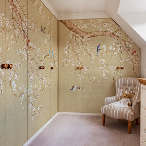 Carta da parati Fiori di neve - mobili