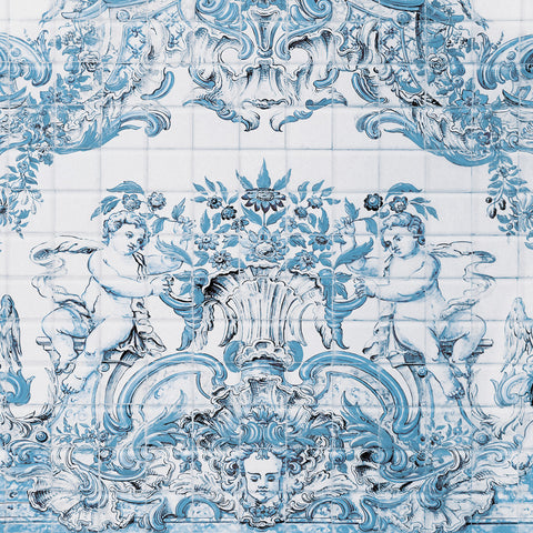Carta da parati Maioliche blu