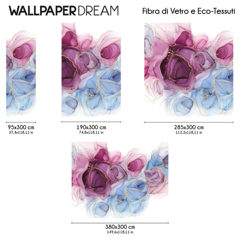 Carta da parati in Fibra di Vetro Chic Rose