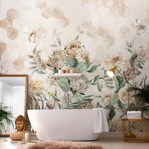 Carta da parati Giardino geometrico bagno 2