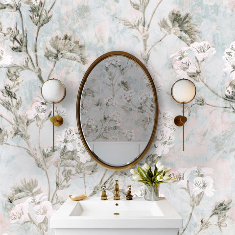 Carta da parati Floral Impression bagno 3