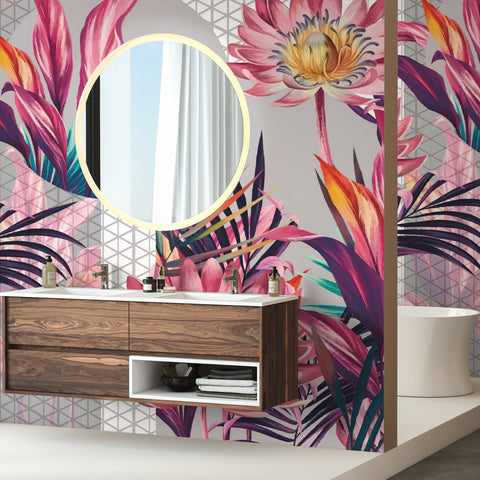Carta da parati Eleganza Floreale - esercizi commercialiCarta da parati Eleganza Floreale - bagno