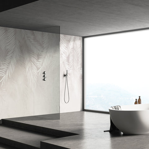 Carta da parati in Fibra di Vetro Chic palms - Box doccia