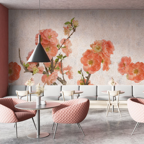 Carta da parati in Fibra di Vetro Rose selvatiche - esercizi commericali