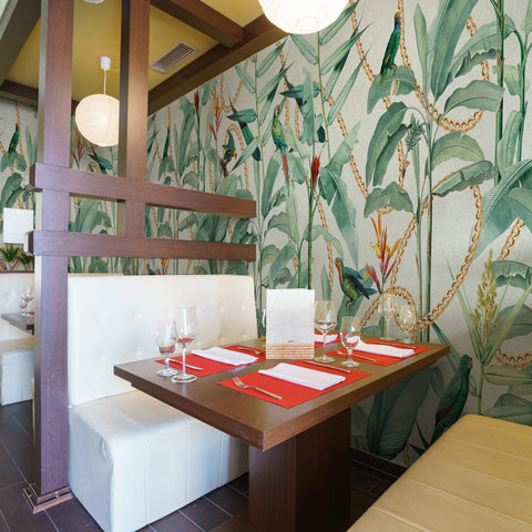 Carta da parati Tropical mint - locali pubblici