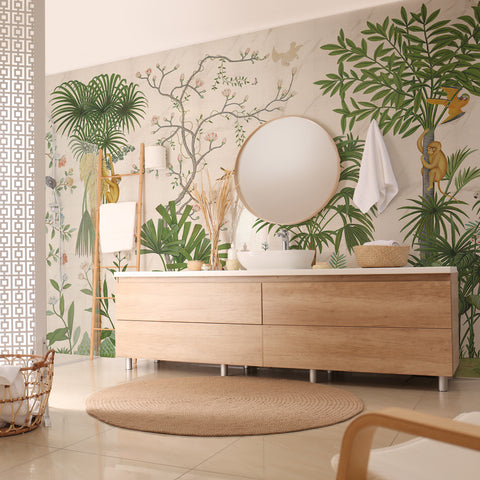 Carta da parati in Fibra di Vetro Giardino delle delizie Bagno 2