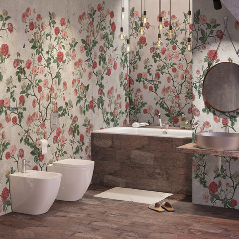 Carta da parati in Fibra di Vetro Radiant Garden - Bagno
