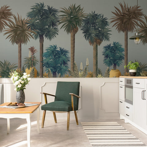 Carta da parati Surreal Palms - cucina, sala da pranzoù