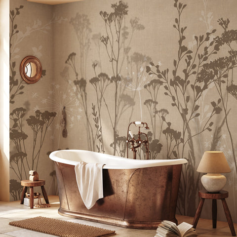Carta da parati Dry Herbs - bagno