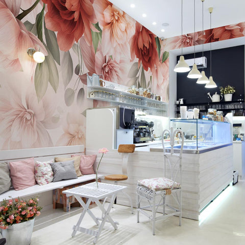 Carta da parati Enchanted Peonies  - esercizi commerciali