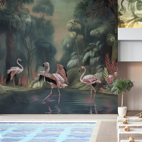 Carta da parati Flamingo Lake - Hotel, per Esterni, Locali pubblici