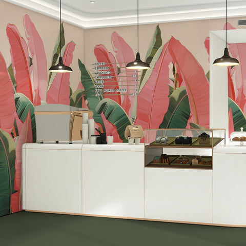 Carta da parati in Fibra di Vetro Tropic Pink - esercizi commerciali