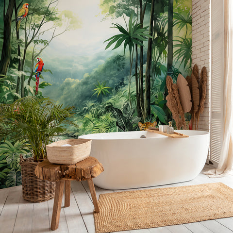 Carta da parati in Fibra di Vetro Tropic waterfall - Bagno