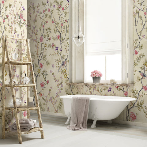 Carta da parati Chinoiserie orientale - bagno