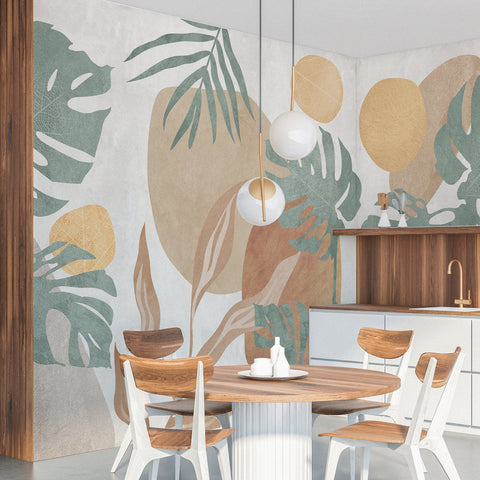 Carta da parati in Fibra di Vetro Decoupage Tropicale - cucina