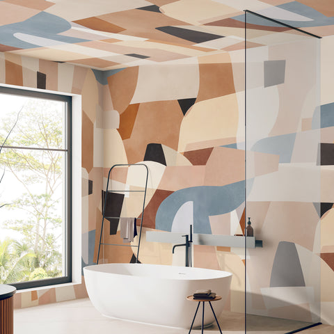 Carta da parati Frammenti - box doccia, soffitto