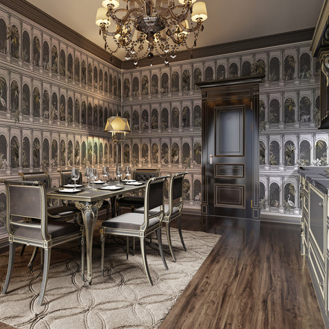 Carta da parati in Fibra di Vetro Arcate tropicali - cucina
