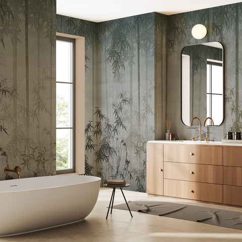 Carta da parati in Fibra di Vetro Bambuseto - bagno