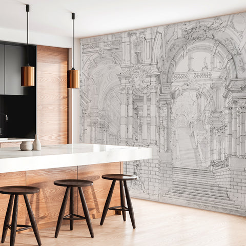 Carta da Parati Sogno architettonico - cucina