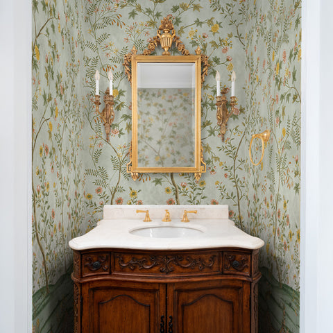 Carta da parati Chinoiserie di giada - bagno