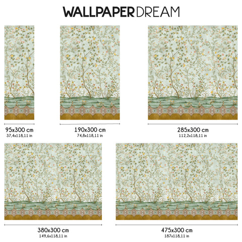 Carta da parati Chinoiserie di giada dimensioni