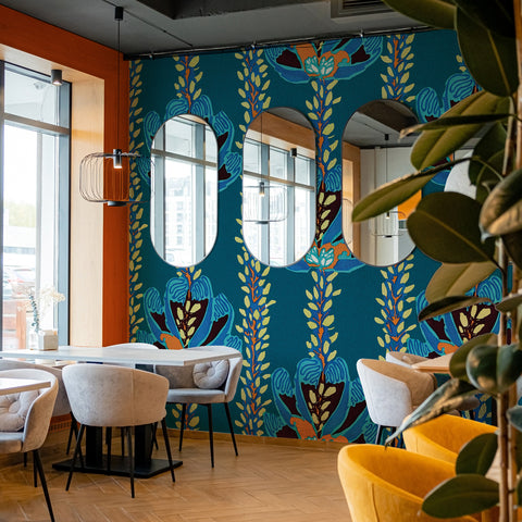 Carta da Parati Floreale Pop - esercizi commerciali, locali pubblici