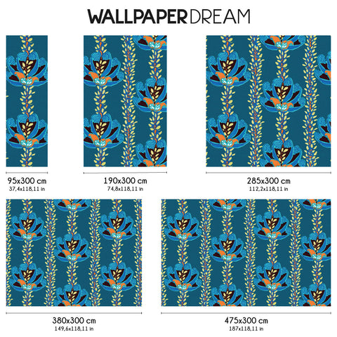 Carta da parati in Fibra di Vetro Floreale Pop