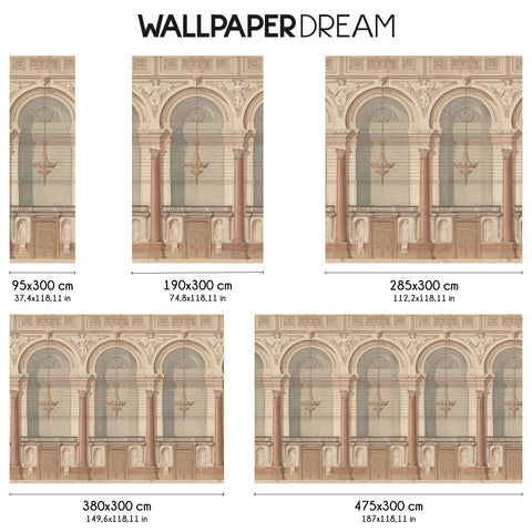 Carta da parati in Fibra di Vetro Porticato Antico