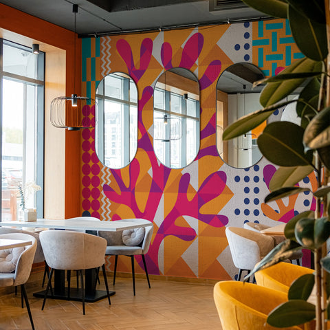 Carta da Parati Coralli Pop - locali pubblici, esercizi commerciali