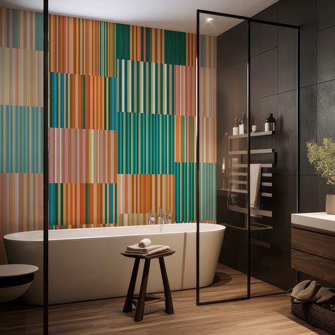Carta da Parati Trama moderna - box doccia, bagno