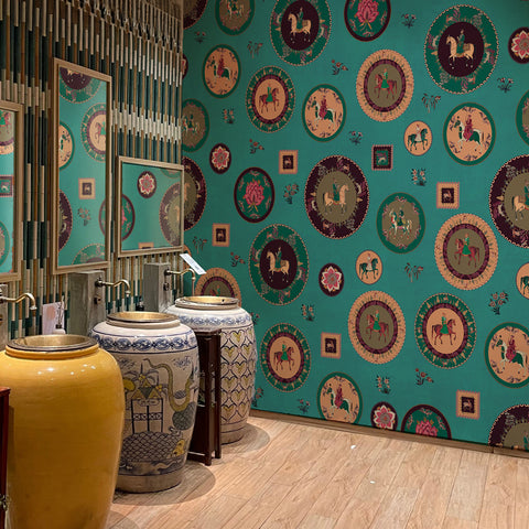 Carta da Parati Piatti artistici - bagno