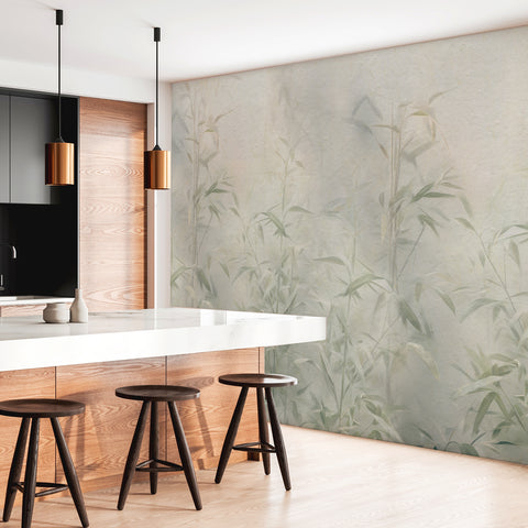 Carta da parati in Fibra di Vetro Germogli di bamboo - cucina