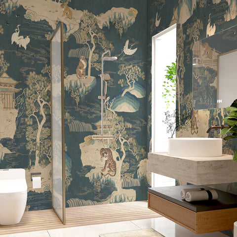 Carta da parati Toile orientale - box doccia, bagno