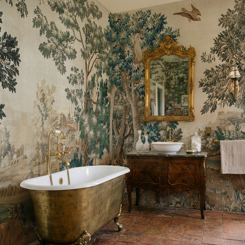 Carta da parati Arazzo boschivo - bagno