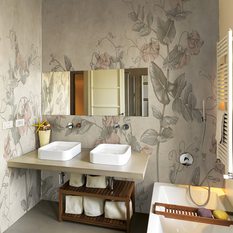 Carta da parati Poesia floreale - bagno