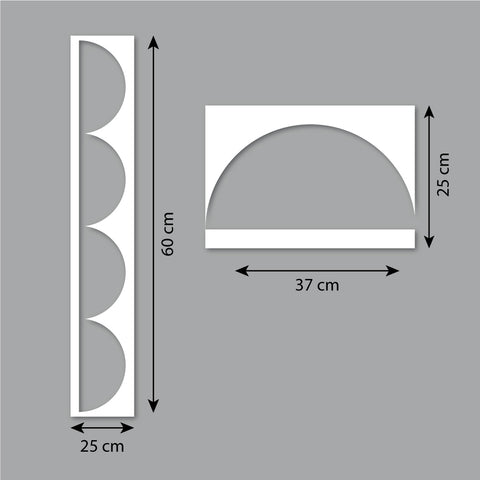 Boiserie Semicerchi - Stencil per Pittura e Decorazione