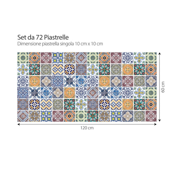 24 adesivi murali piastrelle mosaico marocchino fai da te