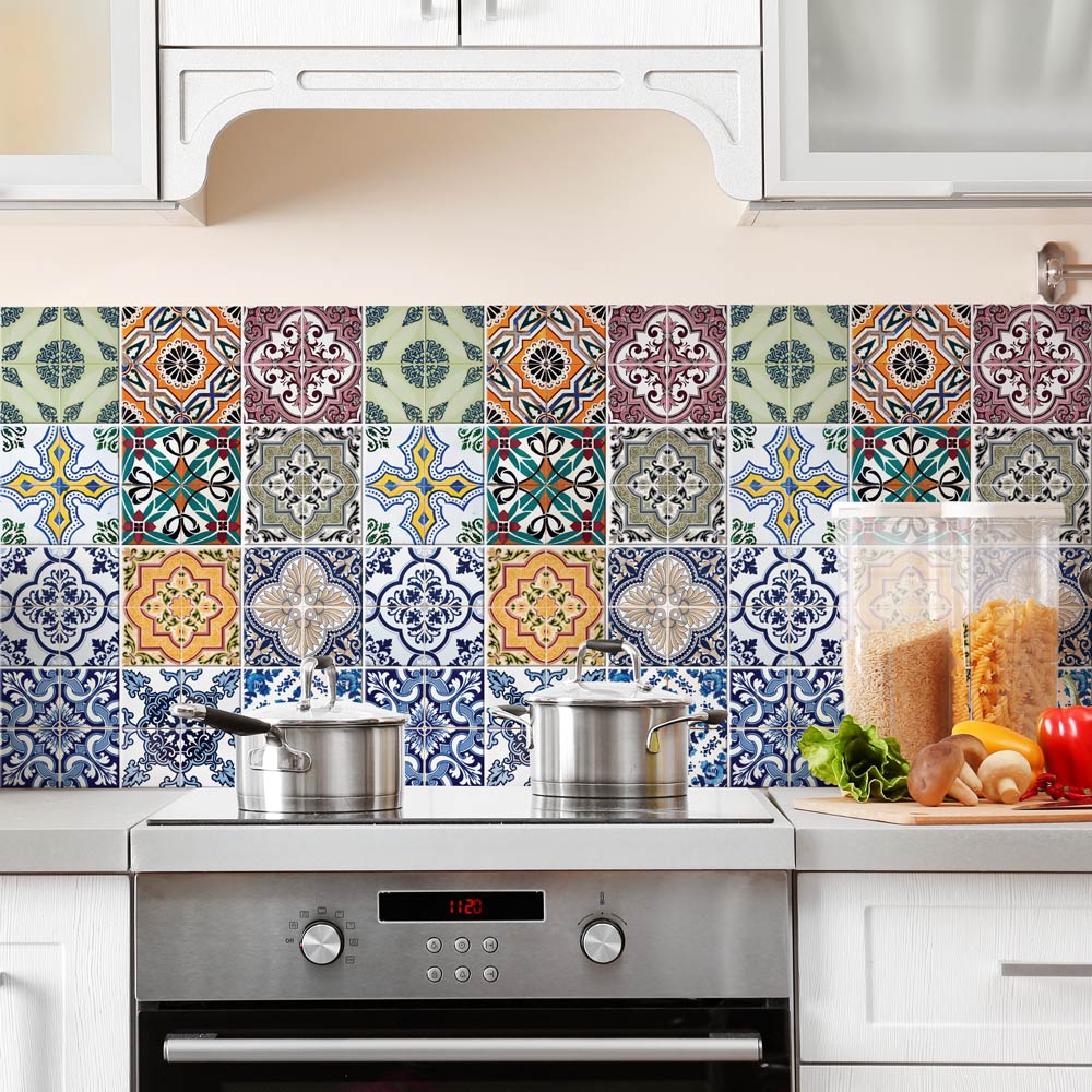 Piastrelle Adesive Nere - 12 Pezzi 15x15cm Per Cucina E Bagno