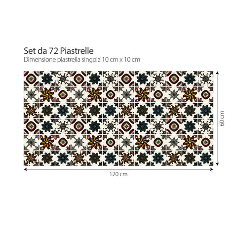 Adesivi per piastrelle Decoro floreale 10x10
