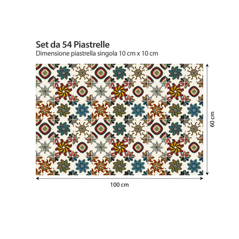 Adesivi per piastrelle Decoro floreale 10cm