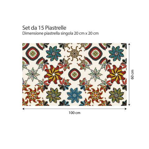 Adesivi per piastrelle Decoro floreale 20cm