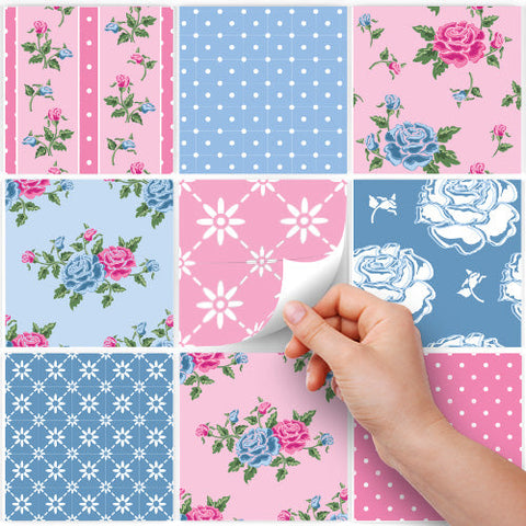 Fantasia di rose | Adesivi per piastrelle